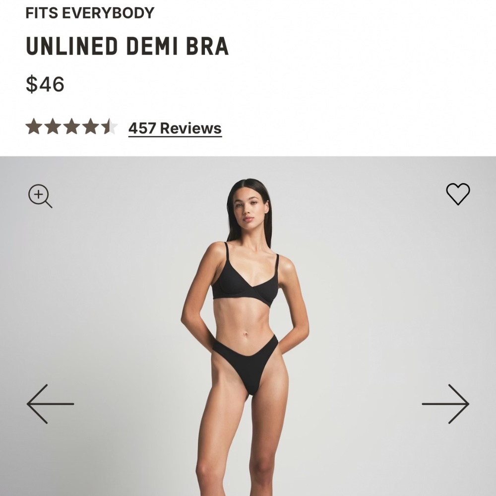 Skims fits everybody unlined Demi bra